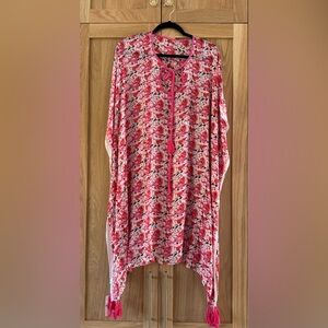 Pink Floral Kaftan Top